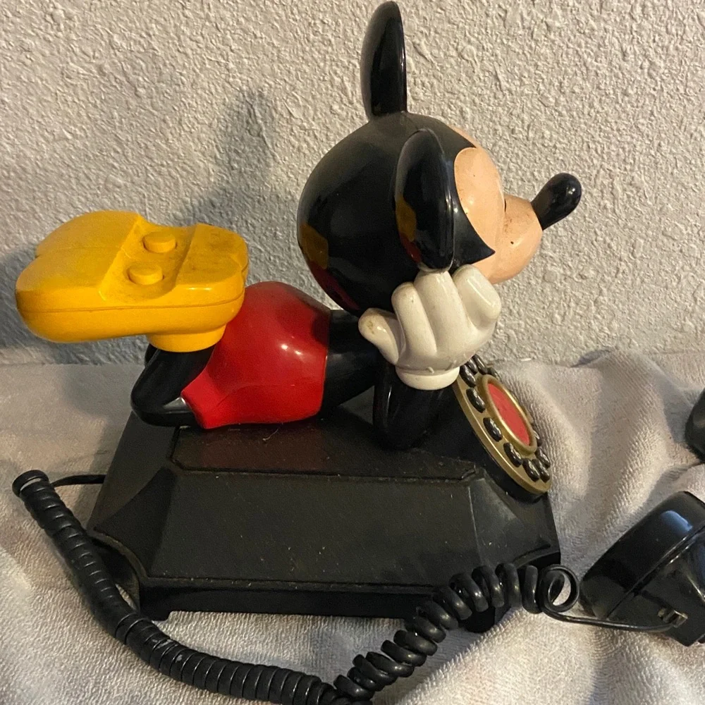 Disney Mickey Mouse Vintage Phone - Black and Cream
